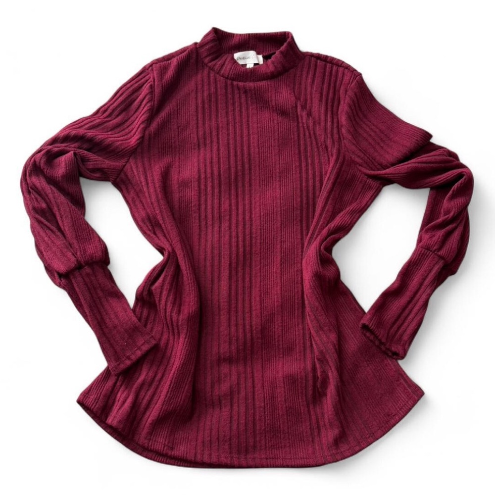 Ribbed Knit‎ Mock Turtleneck
